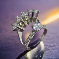 Swarovski Taşlı Altın Kaplamalı Gümüş Çift Yüzük