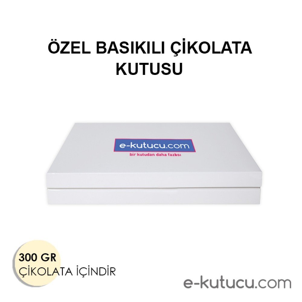 9 Bölmeli Beyaz Madlen Çikolata Kutusu 300 gr. Logo Baskılı