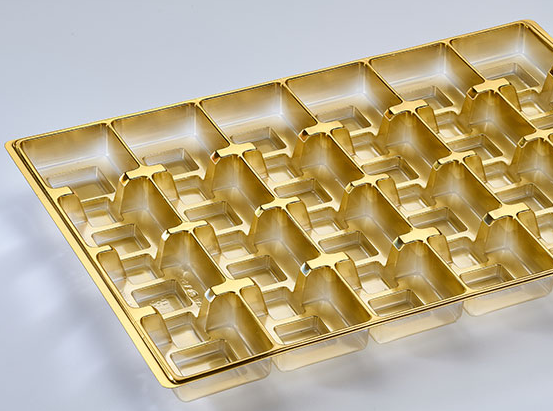 24 Bölmeli Gold Madlen Çikolata Kutusu 750 gr. Gold Seperatör