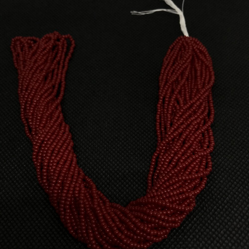 Bordo İpe Dizili Kum Boncuk Preciosa 0.11