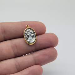 Altın Kap. Mineli Vintage Cameo Antik