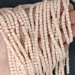4MM Krem Küp Kristal Dizide 100 Adet