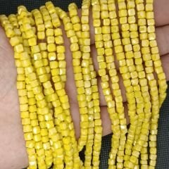 4MM Sarı Janjan Küp Kristal Dizide 100 Adet