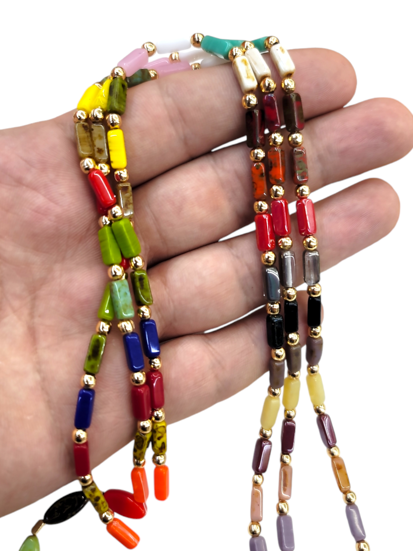 Dizili Metal Boncuklu Çek Taşı 30-32cm Dizi