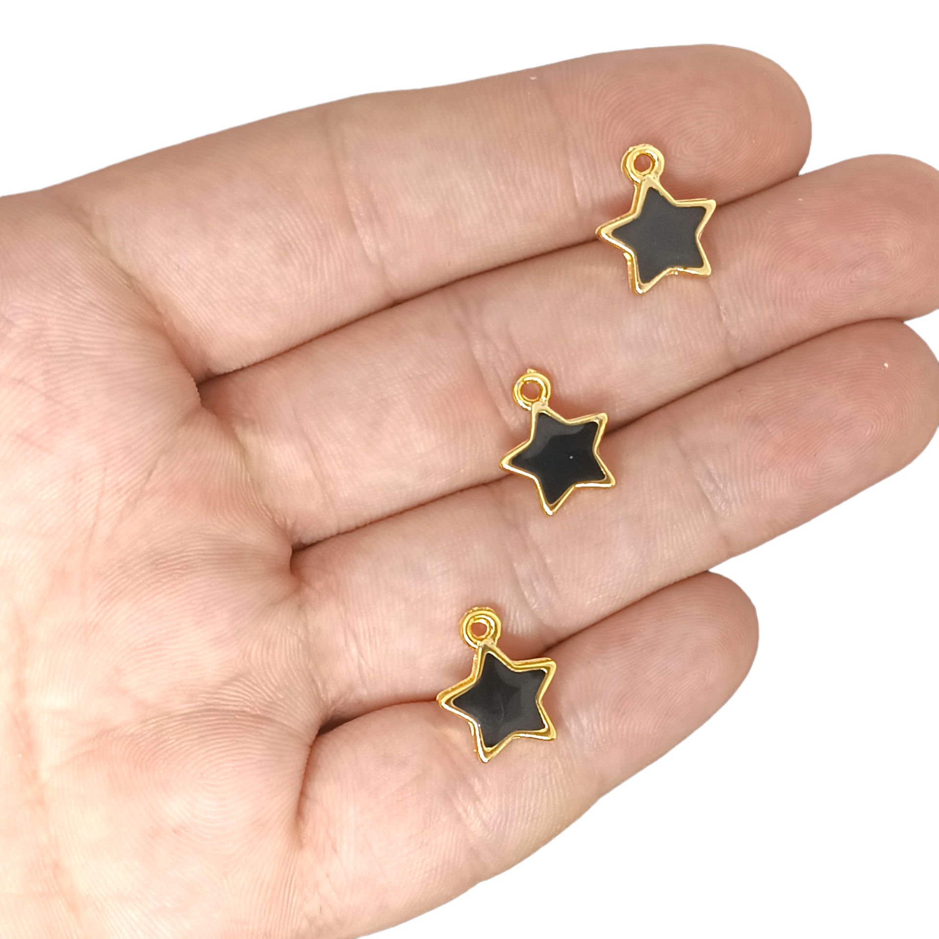 Mineli Siyah Küçük Yıldız Gold Kap.