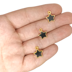 Mineli Siyah Küçük Yıldız Gold Kap.