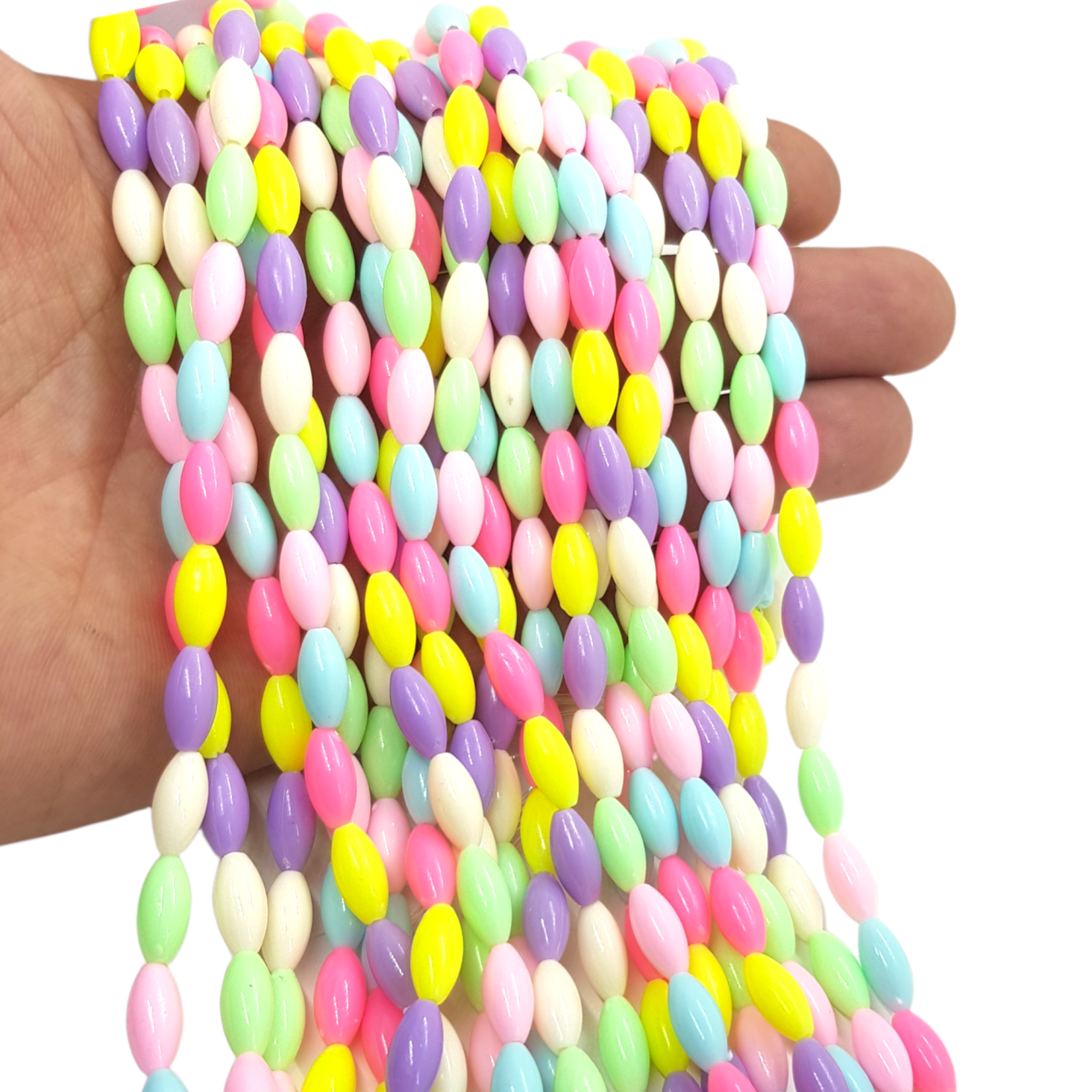 Plastik Renkli Boncuk Dizide 48 Adet