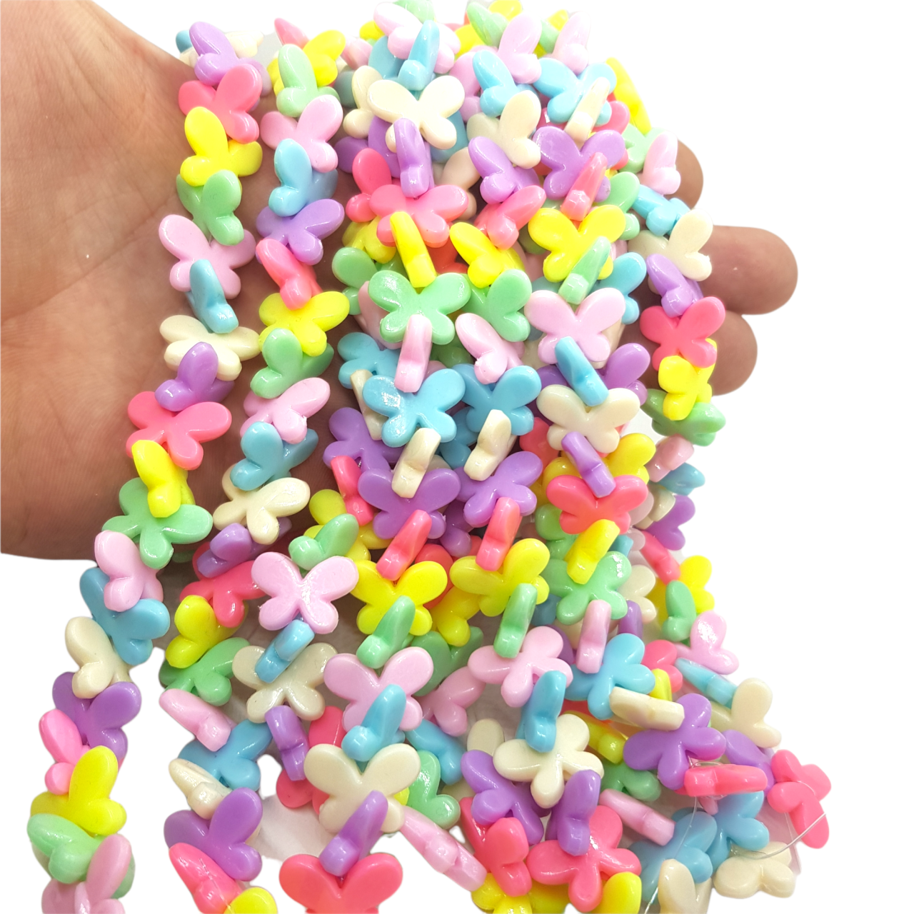 Plastik Renkli Kelebek Dizide 42 Adet