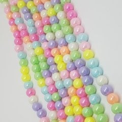 8MM Plastik Sedefli Boncuk Dizide 50 Adet