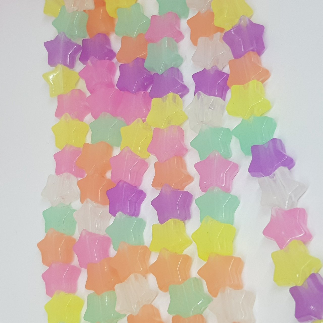 Plastik Şeffaf Renkli Yıldız 37 Adet