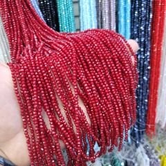 3MM Basık Mat Kristal Dizide 120-130 Adet Bordo