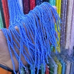 2MM Basık Mat Kristal Dizide 120-140 Adet Mavi