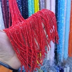 2MM Basık Mat Kristal Dizide 120-140 Adet Kırmızı