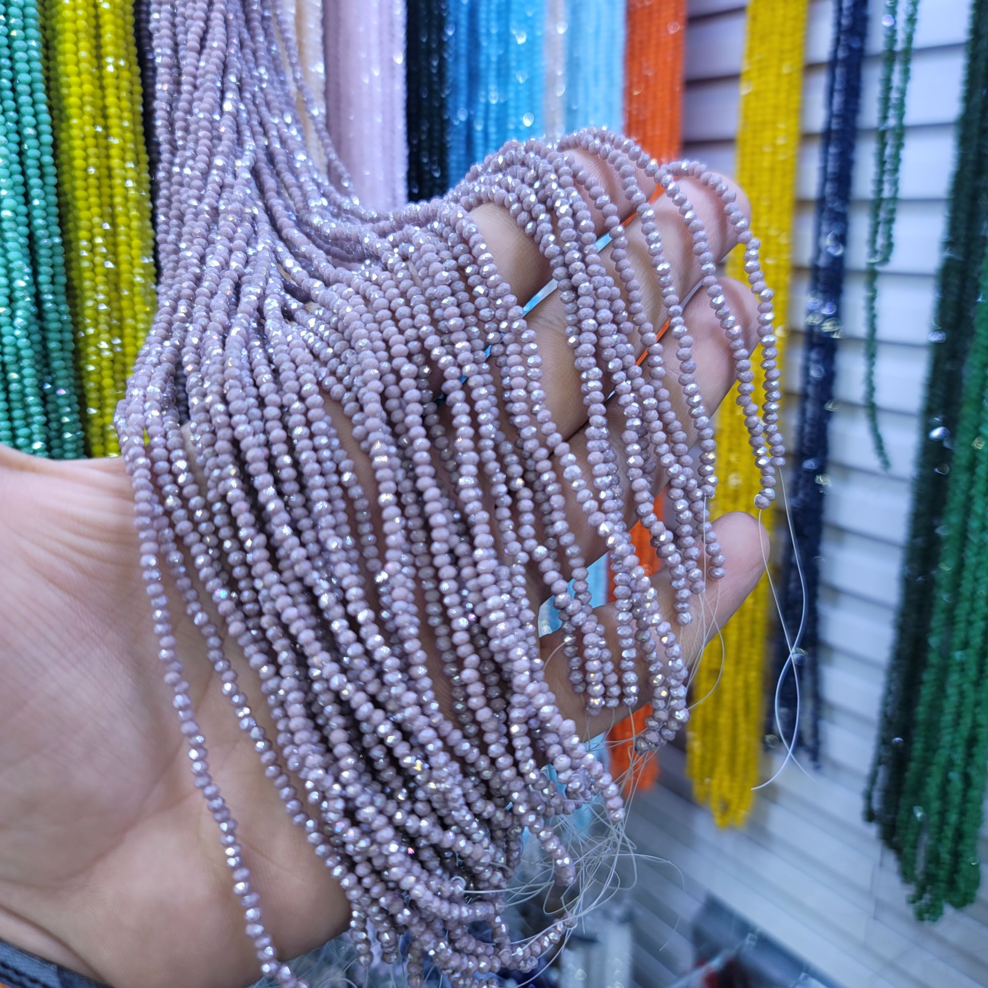 2MM Basık Mat Kristal Dizide 120-140 Adet Lila
