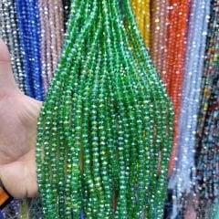 6MM Basık Kristal Dizide 85-100 Adet Yeşil