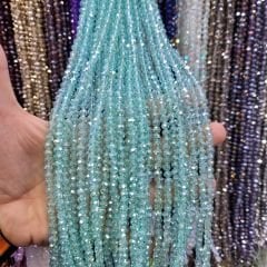 6MM Basık Kristal Dizide 85-100 Adet Mint Yeşili