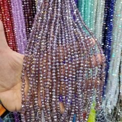 6MM Basık Kristal Dizide 85-100 Adet Mürdüm