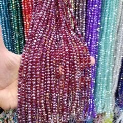 6MM Basık Kristal Dizide 85-100 Adet Bordo