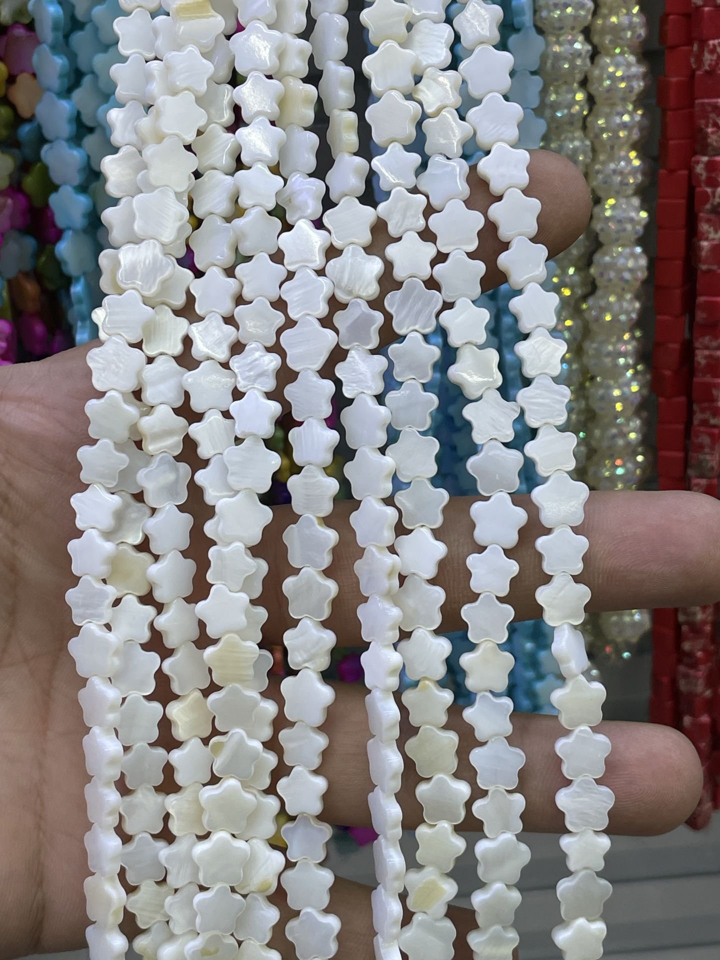 Parlak Renkli Sedef Dizi 35-40 CM 8mm yonca