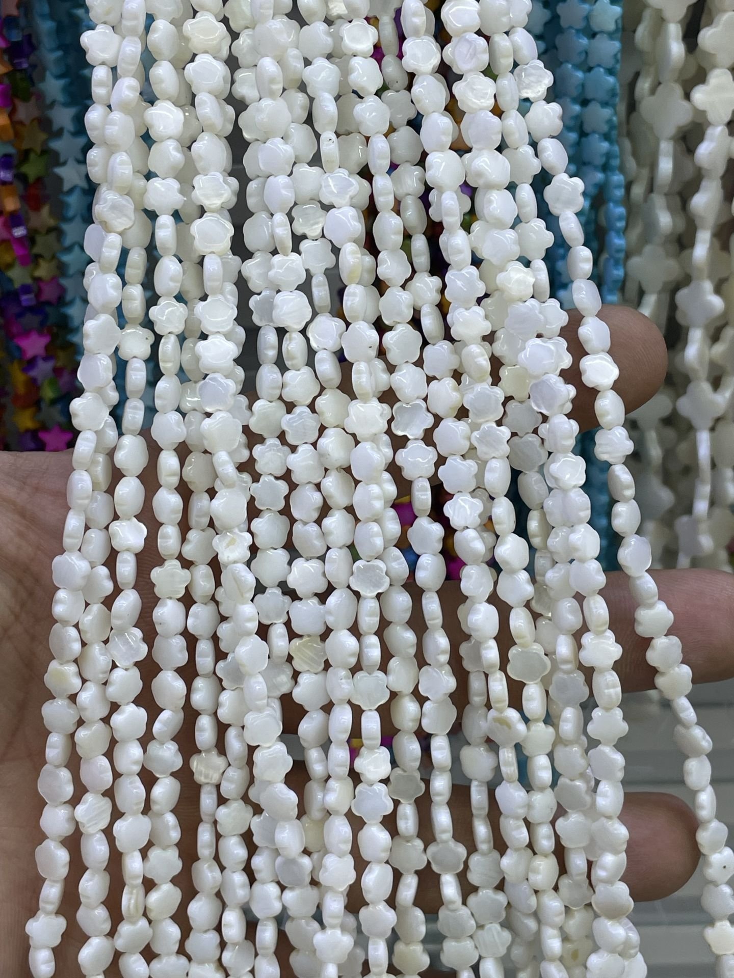 Parlak Renkli Sedef Dizi 35-40 CM 6mm yonca