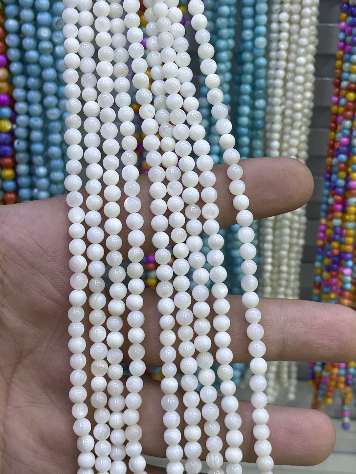Parlak Renkli Sedef Dizi 35-40 CM 6mm basık