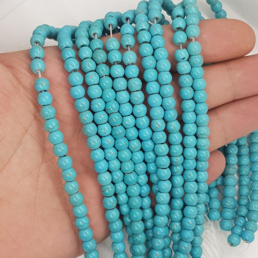 Firuze Taşı 6mm Dizide 65 Adet