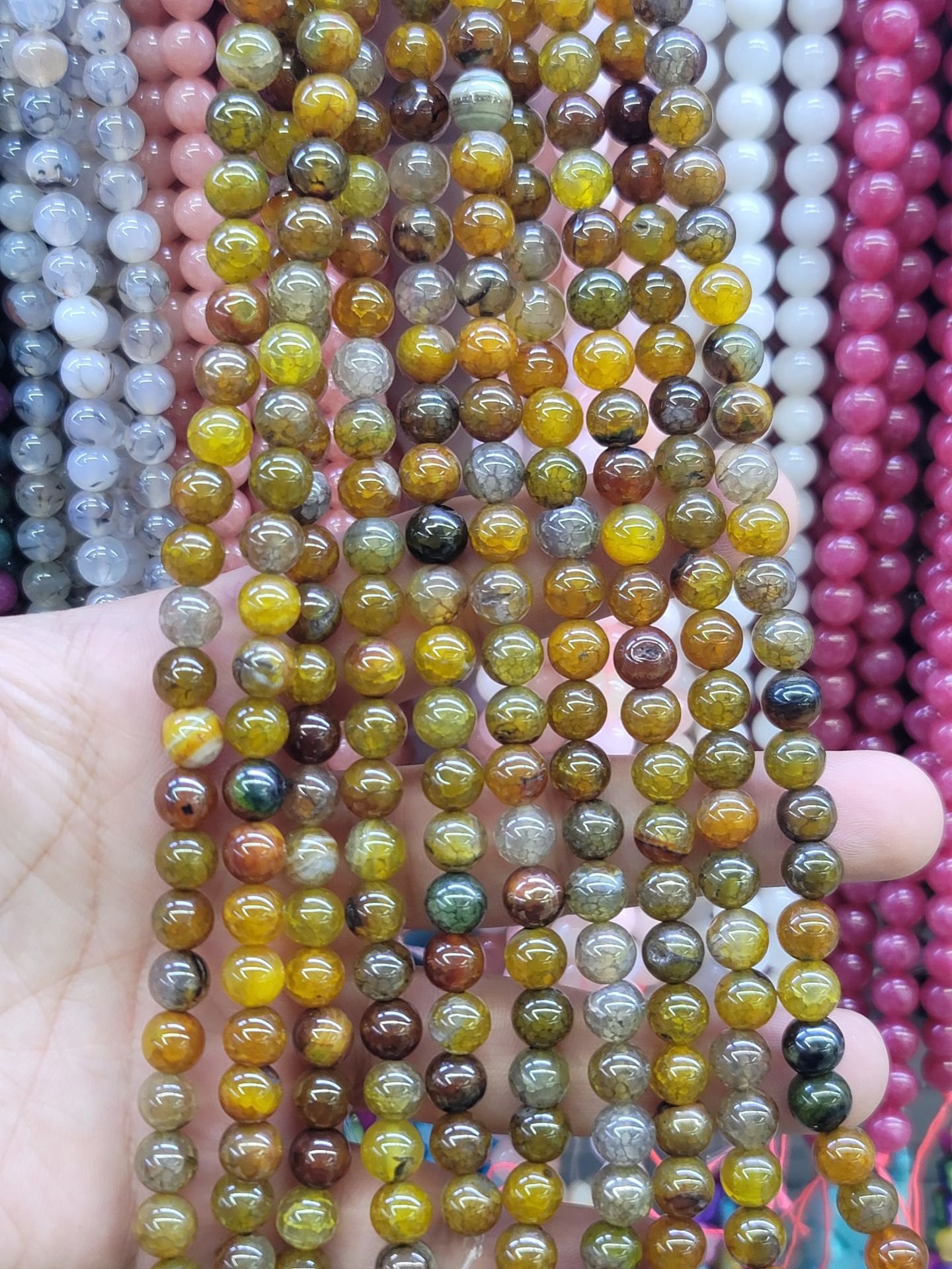 8MM DOĞAL TAŞ DİZİDE 44-50 ADET ORT