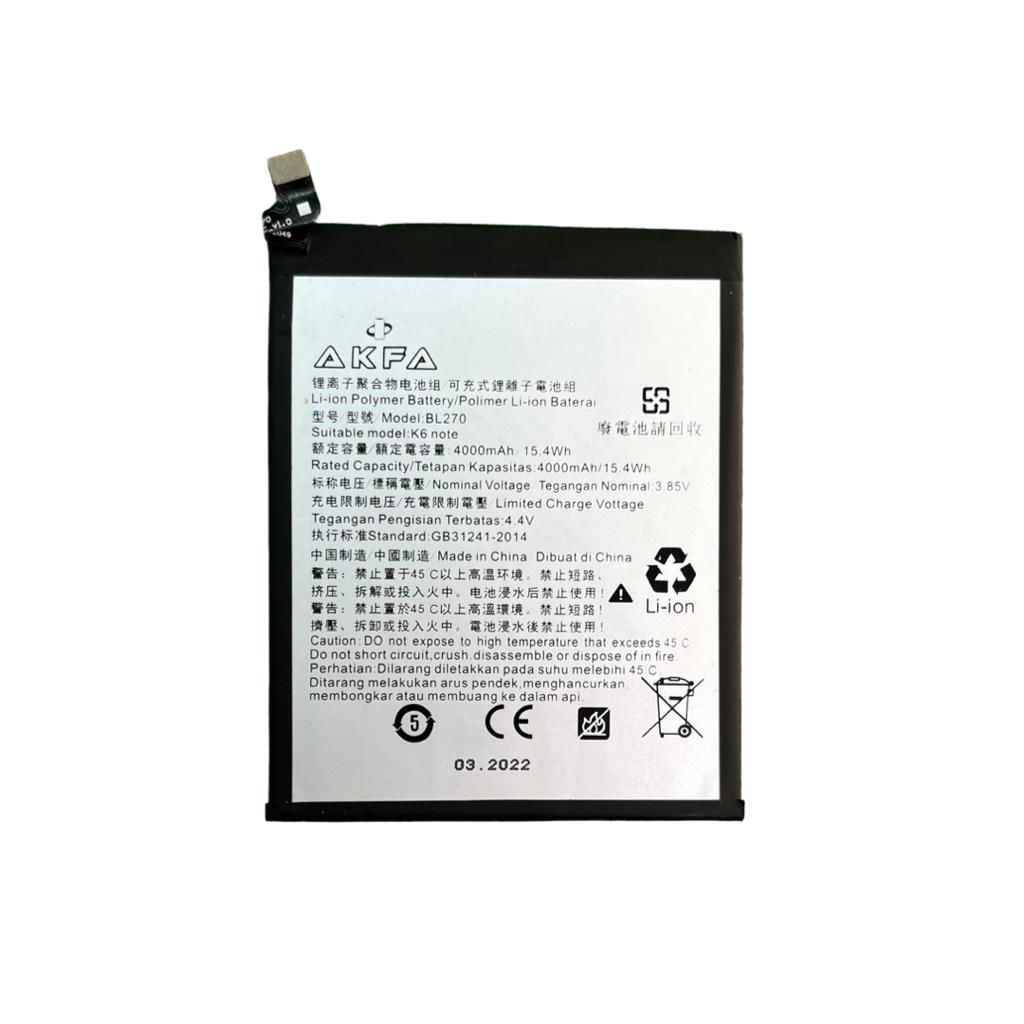 Lenovo K6 Note Premium Akfa Batarya (Maxi Performans)