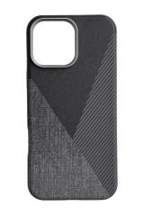 AKFA iPhone 14 Pro Max  Deri Karbon Ve Kumaş Tasarımlı Kılıf