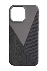 AKFA iPhone 14 Pro Max  Deri Karbon Ve Kumaş Tasarımlı Kılıf