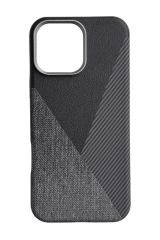 AKFA iPhone 15 Pro Max Deri Karbon Ve Kumaş Tasarımlı Kılıf