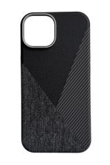 AKFA iPhone 15  Deri Karbon Ve Kumaş Tasarımlı  Kılıf