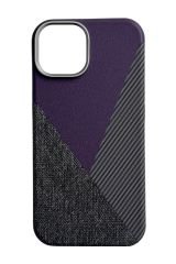 AKFA iPhone 15  Deri Karbon Ve Kumaş Tasarımlı  Kılıf
