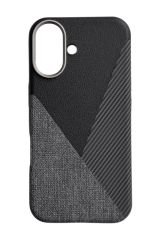 AKFA iPhone 16  Deri Karbon Ve Kumaş Tasarımlı  Kılıf