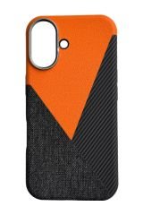 AKFA iPhone 16  Deri Karbon Ve Kumaş Tasarımlı  Kılıf