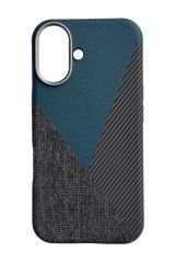 AKFA iPhone 16  Deri Karbon Ve Kumaş Tasarımlı  Kılıf