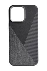 AKFA iPhone 16 Pro Max   Deri Karbon Ve Kumaş Tasarımlı Kılıf