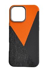 AKFA iPhone 16 Pro Max   Deri Karbon Ve Kumaş Tasarımlı Kılıf