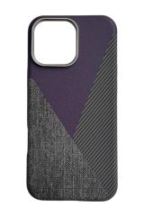 AKFA iPhone 16 Pro Max   Deri Karbon Ve Kumaş Tasarımlı Kılıf