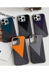 AKFA iPhone 16 Pro Max   Deri Karbon Ve Kumaş Tasarımlı Kılıf