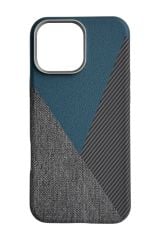 AKFA iPhone 16 Pro Max   Deri Karbon Ve Kumaş Tasarımlı Kılıf