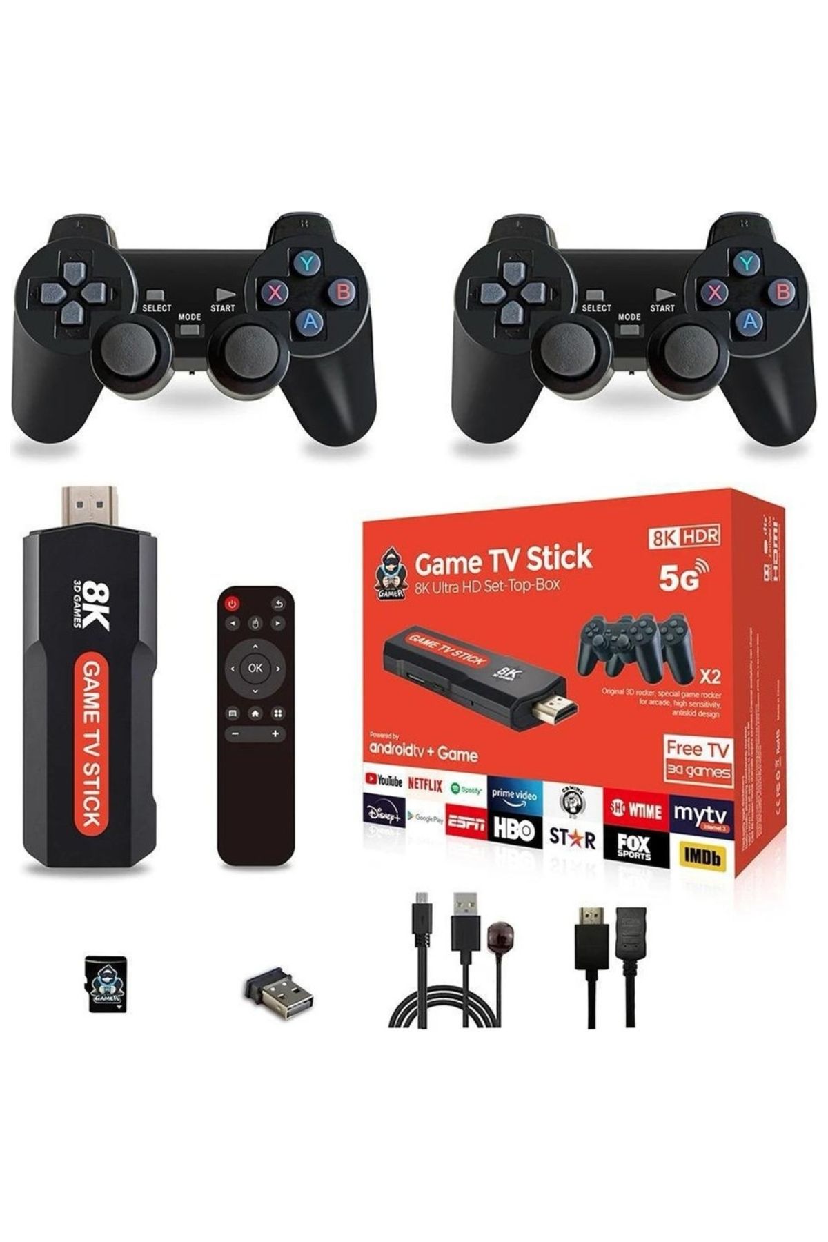 HD 8K Oyun Konsolu Akıllı / Çift Wifi 64GB 10000 Oyun X2