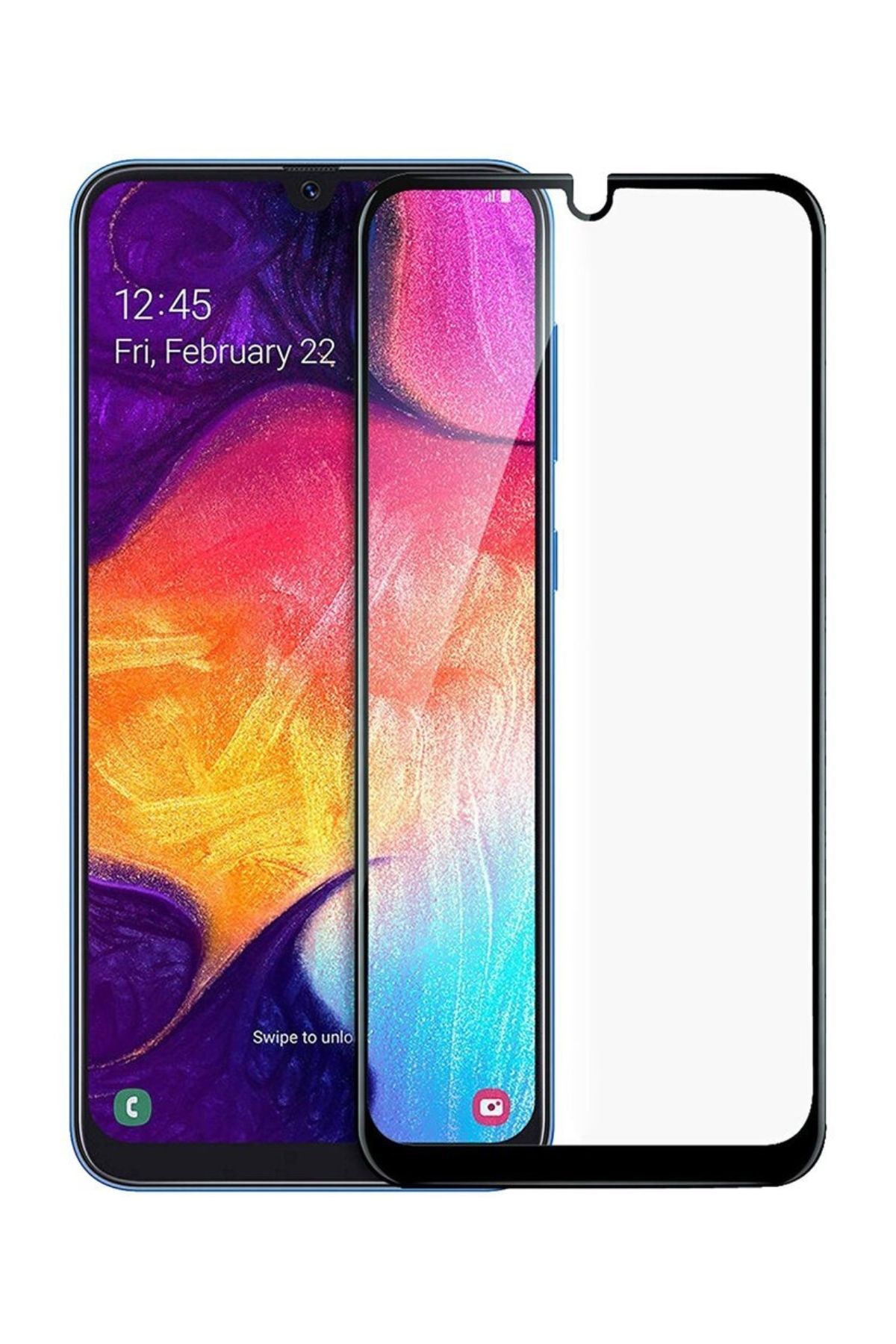 Akfa Samsung Galaxy A30/A50  Ekran Koruyucu Metalic Cam (Tamperli ve Dayanıklı)