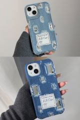 AKFA iPhone 12/12 Pro  Denim Kot Desenli Telefon Kılıfı