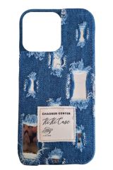 AKFA iPhone 14 Pro Max  Denim Kot Desenli Premium  Kılıf