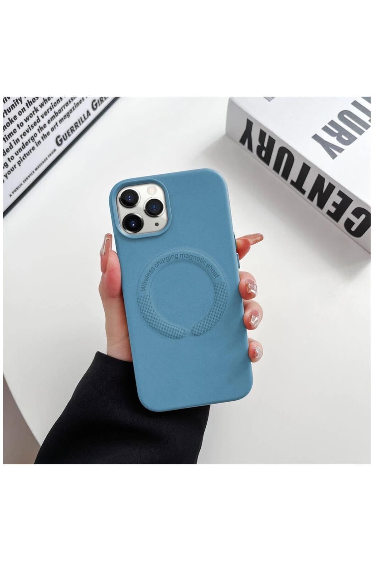 Apple Iphone 11 Pro Max Uyumlu Kılıf Magsafe  Açık Mavi