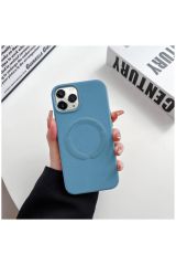 Apple Iphone 11 Pro Max Uyumlu Kılıf Magsafe  Açık Mavi