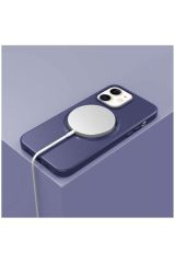 Apple Iphone 11 Uyumlu Kılıf Magsafe Özellikli Lansman Deri Kılıf Derin Mor