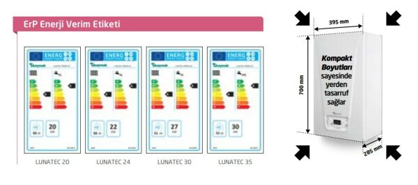 BAYMAK LUNATEC 30KW 23.306 kcal/h Premix Yoğuşmalı Kombi