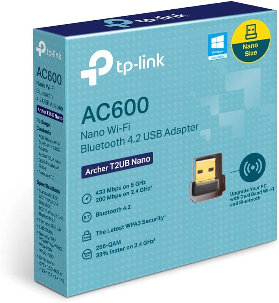 TP-Link Archer T2UB AC600 Nano USB WI-FI/Bluetooth Kablosuz Ağ Adaptörü